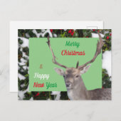 Vrolijk kersthert en Holly Briefkaart (Voorkant / Achterkant)