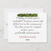 Vrolijk kersthert en Ornament Wenskaart Feestdagenkaart (Achterkant)