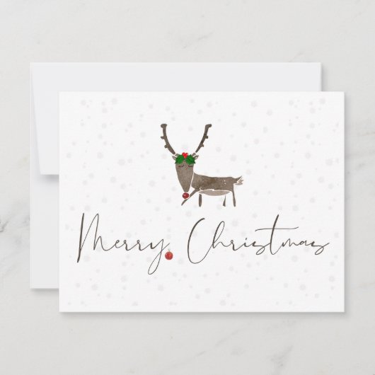Vrolijk kersthert en Ornament Wenskaart Feestdagenkaart (Voorkant)