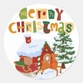 Vrolijk kersthert en slee Stickers (Voorkant)