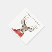Vrolijk kersthert in een rode sjaal servet (Hoek)