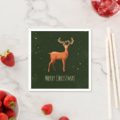 Vrolijk kersthert met slingers op de hoorns servet (Insitu)