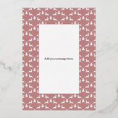 Vrolijk kersthert, roos goudkleurig  met boomfotoc folie feestdagenkaart (Achterkant)