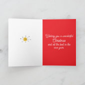 Vrolijk Kersthert Sneeuw Sunrise Vakantieboom Kaart (Binnen)