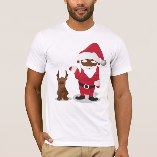 Vrolijk kersthomeboys: Zwarte Kerstman en Blingin' T-shirt (Voorkant)
