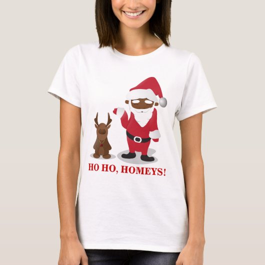 Vrolijk kersthomeboys: Zwarte Kerstman en Blingin' T-shirt (Voorkant)