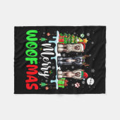 Vrolijk Kersthout Drie Santa Elf Chinese Crest Fleece Deken (Voorkant (Horizontaal))