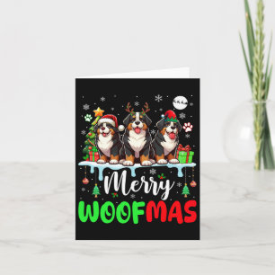 Vrolijk kersthout drie Santa Reindeer Berner Kaart