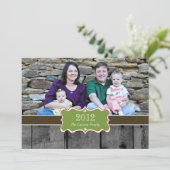 Vrolijk kersthout Rustische foto Feestdagenkaart (Staand voorkant)