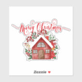 Vrolijk kersthuis Sticker (Vel)