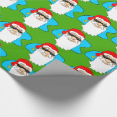 Vrolijk kersthul kerstman in zonnebrillen patroon cadeaupapier (Hoek)