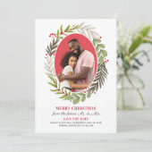 Vrolijk kersthuwelijk Bespaar de Datum grote foto Feestdagenkaart (Staand voorkant)