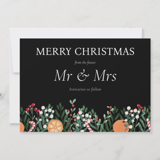 Vrolijk kersthuwelijk sparen de datumkaart save the date (Achterkant)