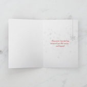 Vrolijk kerstijhart in rode handschoenen kaart (Binnen)