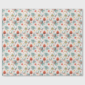 Vrolijk kerstillustratiepatroon cadeaupapier (Vlak)