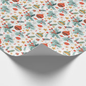 Vrolijk kerstillustratiepatroon cadeaupapier (Hoek)