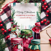 Vrolijk kerstingeblikt met liefde gepersonaliseerd theedoek