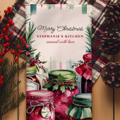 Vrolijk kerstingeblikt met liefde gepersonaliseerd theedoek