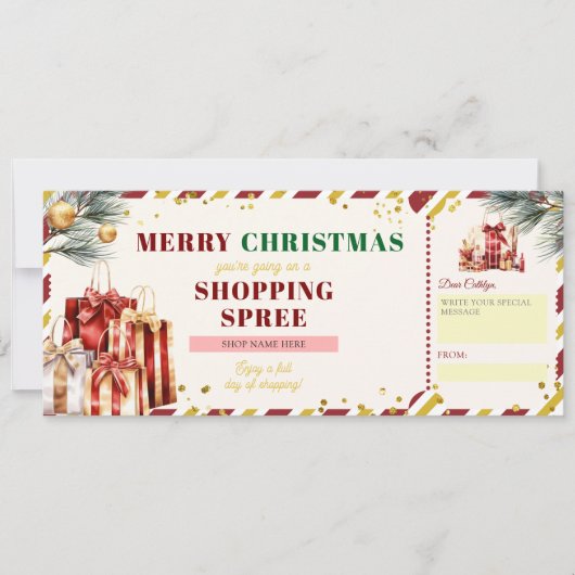 Vrolijk kerstinkopen Spree HolidayVoucher Gift (Voorkant)