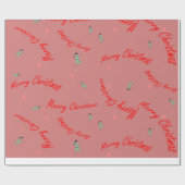 Vrolijk kerstinpakpapier cadeaupapier (Vlak)