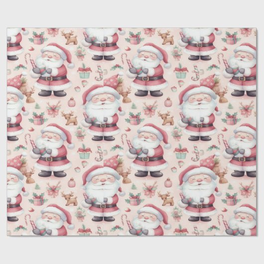 Vrolijk kerstinpakpapier cadeaupapier (Vlak)