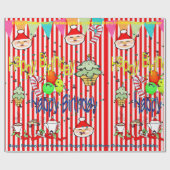 Vrolijk kerstinpakpapier Happy Birthday Cadeaupapier (Vlak)