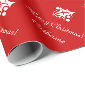 Vrolijk kerstinpakpapier met aangepaste naam. cadeaupapier (Rol Hoek)