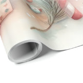 Vrolijk kerstinpakpapier ontwerp cadeaupapier (Rol Hoek)