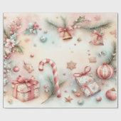 Vrolijk kerstinpakpapier ontwerp cadeaupapier (Vlak)