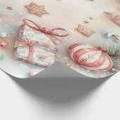 Vrolijk kerstinpakpapier ontwerp cadeaupapier (Hoek)