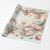 Vrolijk kerstinpakpapier ontwerp cadeaupapier (Uitgerold)