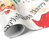 Vrolijk kerstinpakpapier  Santa Angel Cadeaupapier (Rol Hoek)