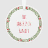 Vrolijk Kerstjaar Familienaam Jaarlijks Ornament (achterkant)