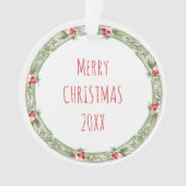 Vrolijk Kerstjaar Familienaam Jaarlijks Ornament (voorkant)