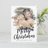 Vrolijk kerstjaar geborsteld in Review portret Feestdagenkaart (Staand voorkant)