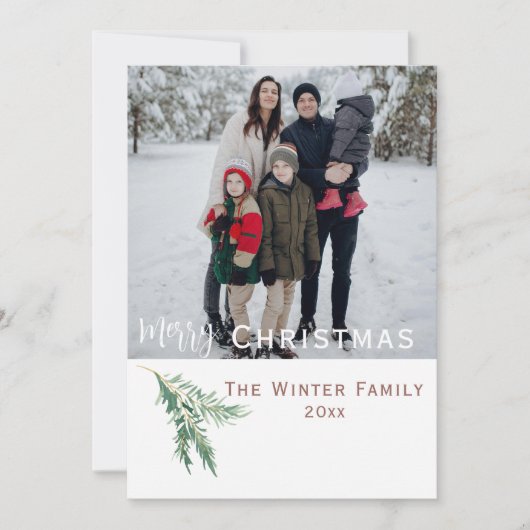 Vrolijk kerstjaar in de Review Foto Feestdagenkaart (Voorkant)