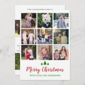 Vrolijk kerstjaar in Review 12 Fotocollage Feestdagenkaart (Voorkant / Achterkant)