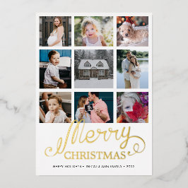 Vrolijk kerstjaar in Review 9 Foto Collage Folie Feestdagenkaart