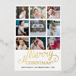 Vrolijk kerstjaar in Review 9 Foto Collage Folie Feestdagenkaart