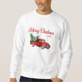 Vrolijk kerstjaar Waterverf  Red Truck Trui (Voorkant)
