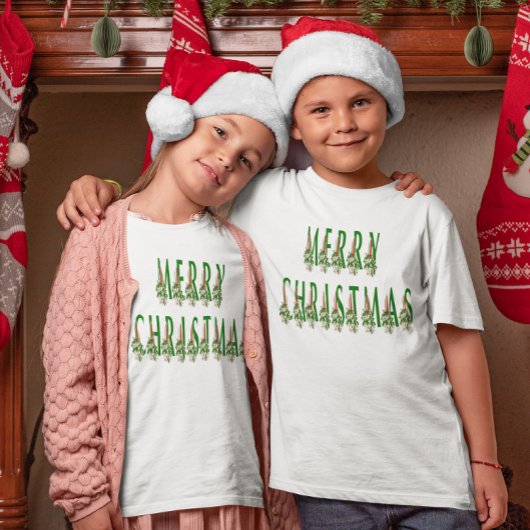 Vrolijk Kerstkaars Font Meisjes & Jongens T-shirt