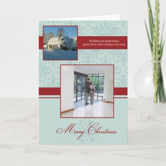 Vrolijk Kerstkaart Double Mint Feestdagen Kaart (Voorkant)