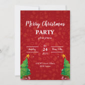 Vrolijk kerstkaartenuitnodiging, Rode xmas Kaart (Voorkant)