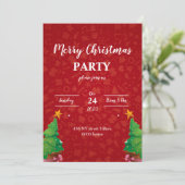 Vrolijk kerstkaartenuitnodiging, Rode xmas Kaart (Staand voorkant)