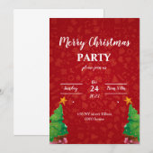 Vrolijk kerstkaartenuitnodiging, Rode xmas Kaart (Voorkant / Achterkant)