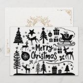 Vrolijk kerstkaartje feestdagenkaart (Voorkant / Achterkant)