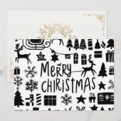 Vrolijk kerstkaartje feestdagenkaart (Voorkant / Achterkant)