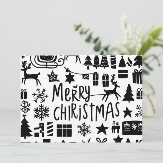 Vrolijk kerstkaartje feestdagenkaart (Staand voorkant)