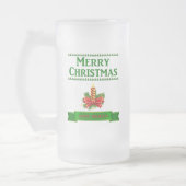 Vrolijk kerstkaartje (grn/red) matglas bierpul (Links)