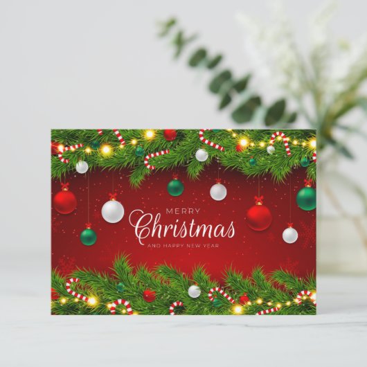 vrolijk kerstkaartje informatiekaartje (Staand voorkant)